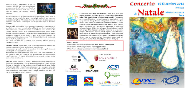 PROGRAMMA di SALA Concerto Natale 2015 Fronte