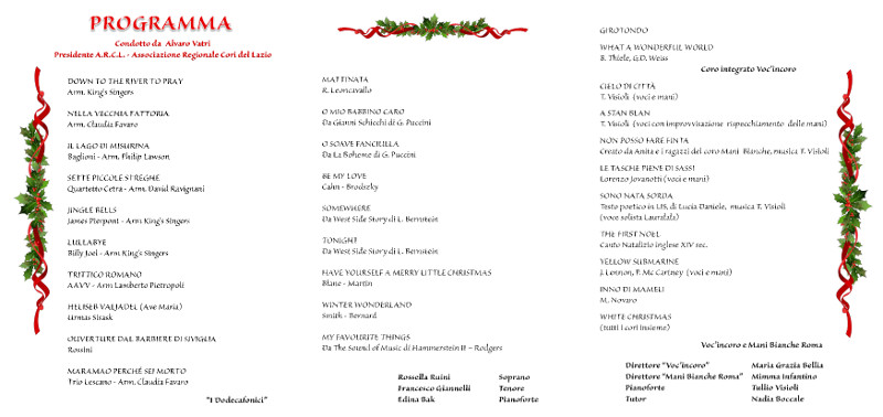 PROGRAMMA di SALA Concerto Natale 2015 Retro
