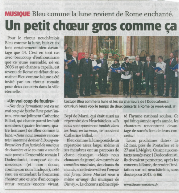 Articolo comparso il 5 Aprile 2012 su l'Express Articolo